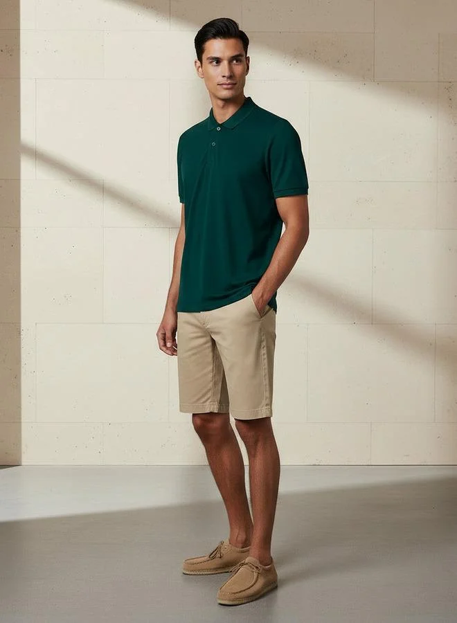 سبلاش فيڤ Men Short Sleeves Textured Polo T-shirt